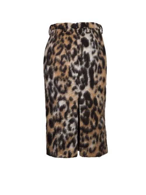 N°21 gonna tessuto con stampa leopard N.21 | C016 - 4824 - F981FANTASIA NERA-GRIGIA